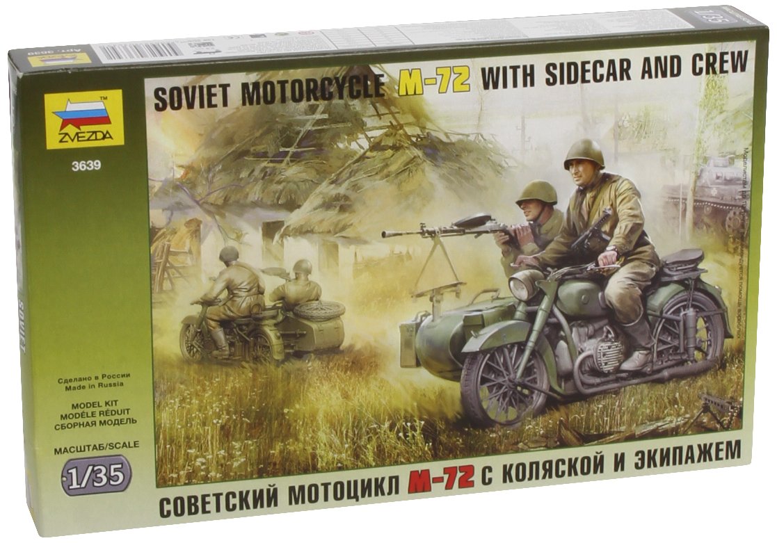 Zvezda Models 1/35 Soviet Motorcycle with Sidecar M-72