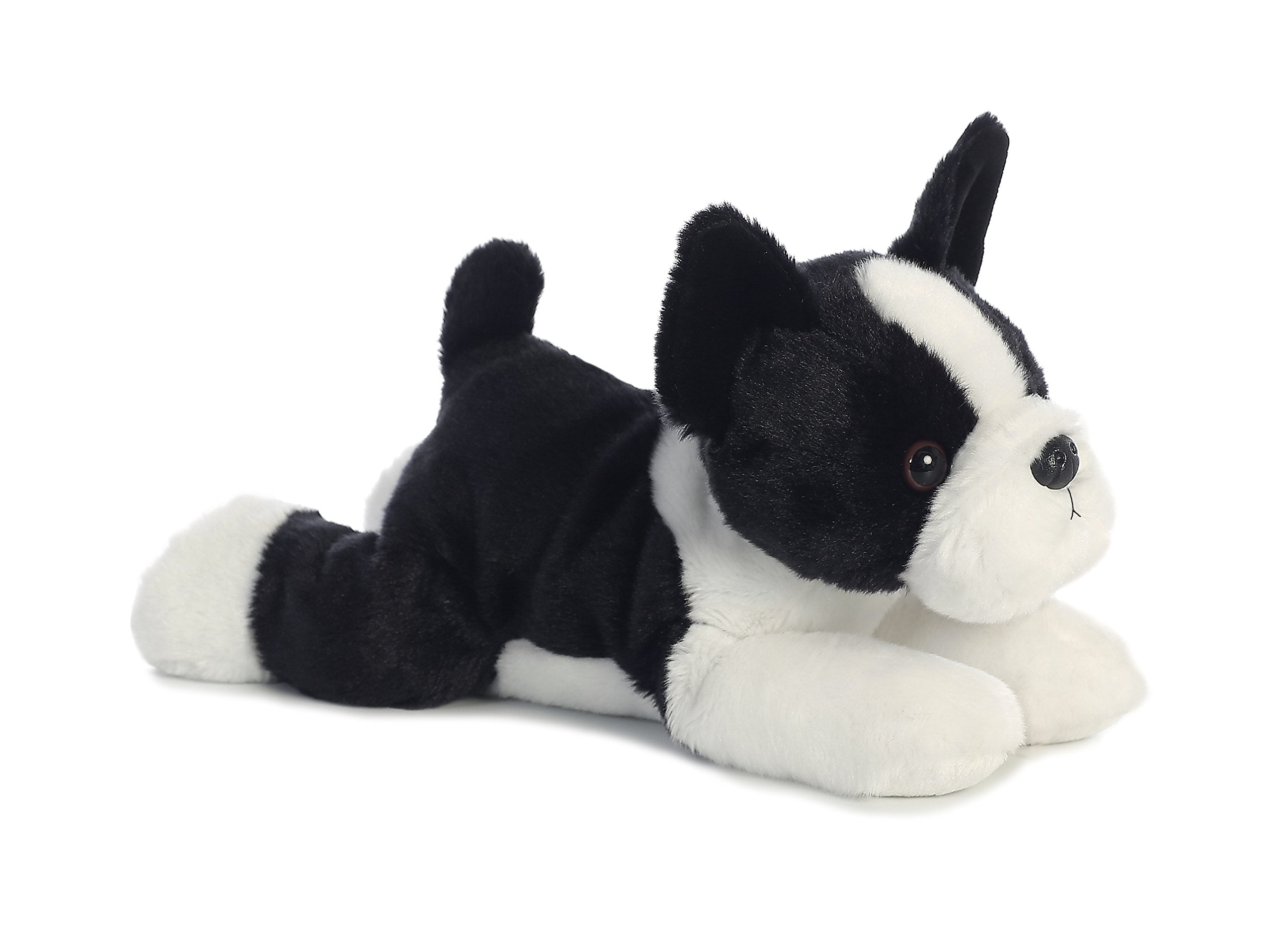 Aurora Adorable Flopsie Buster Boston Terrier Stuffed Animal - Playful Ease - Timeless Companions - Black 12 Inches