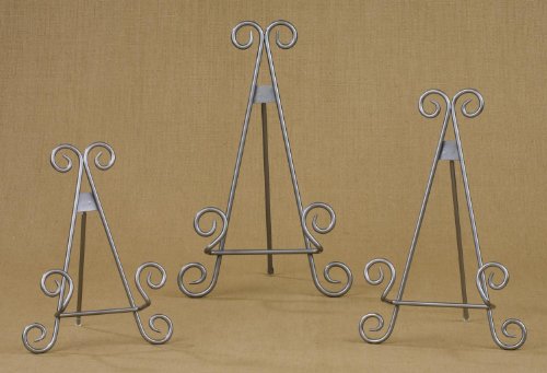 13" Silver Finish Stratford Metal Easel Plate Display Photo Holder Stand