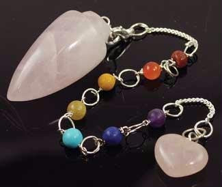 Rose Quartz 7 Chakra Pendulum