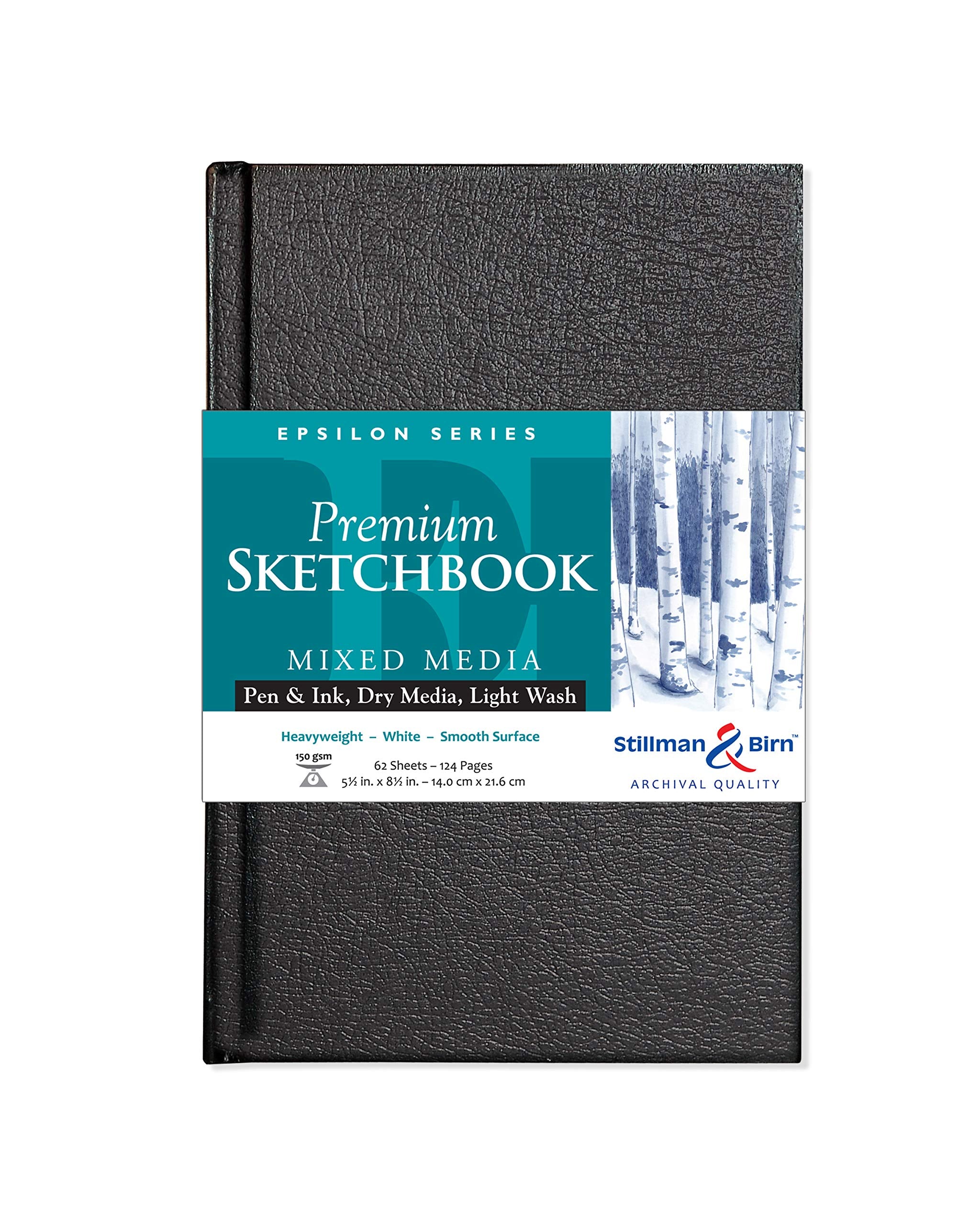 Stillman & Birn Epsilon Series - Hardbound Sketchbook - Portrait 5 x 8 - 150gsm White Paper