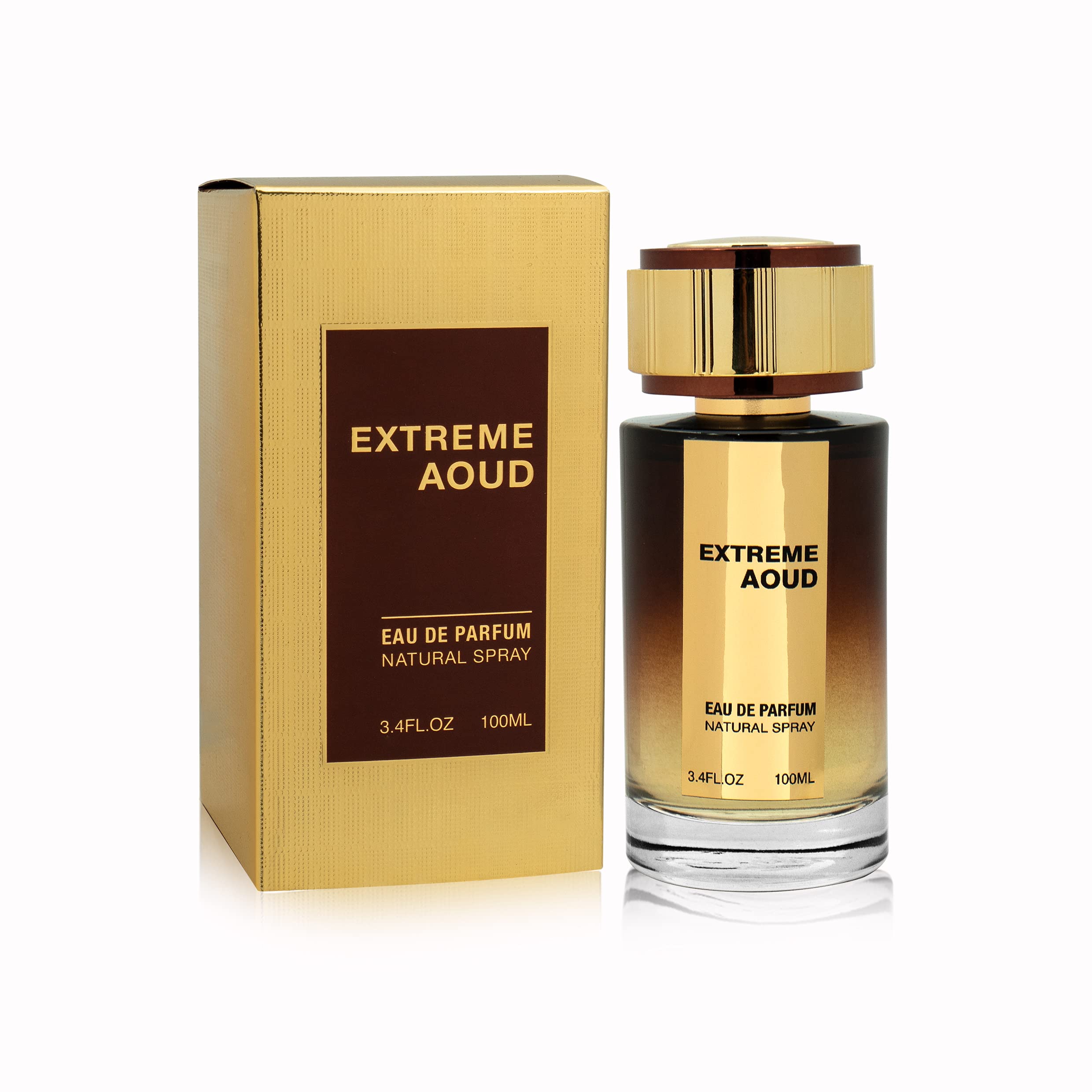 Fragrance World Extreme Aoud Eau de Parfum Spray for Unisex, 3.4 Fl Oz (100 ml)