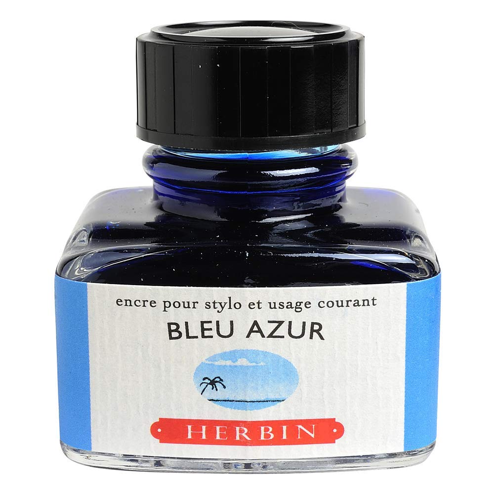 Herbin Fountain Pen Ink - 30ml Bottle - Bleu Azur