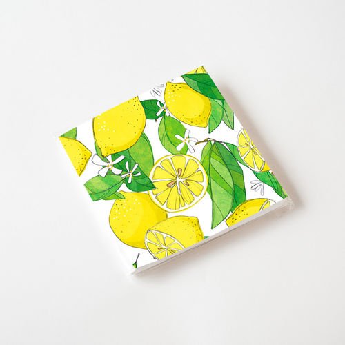 One Hundred 80 Degrees Lemons Napkin, 20/Pk, Paper, 6.5"