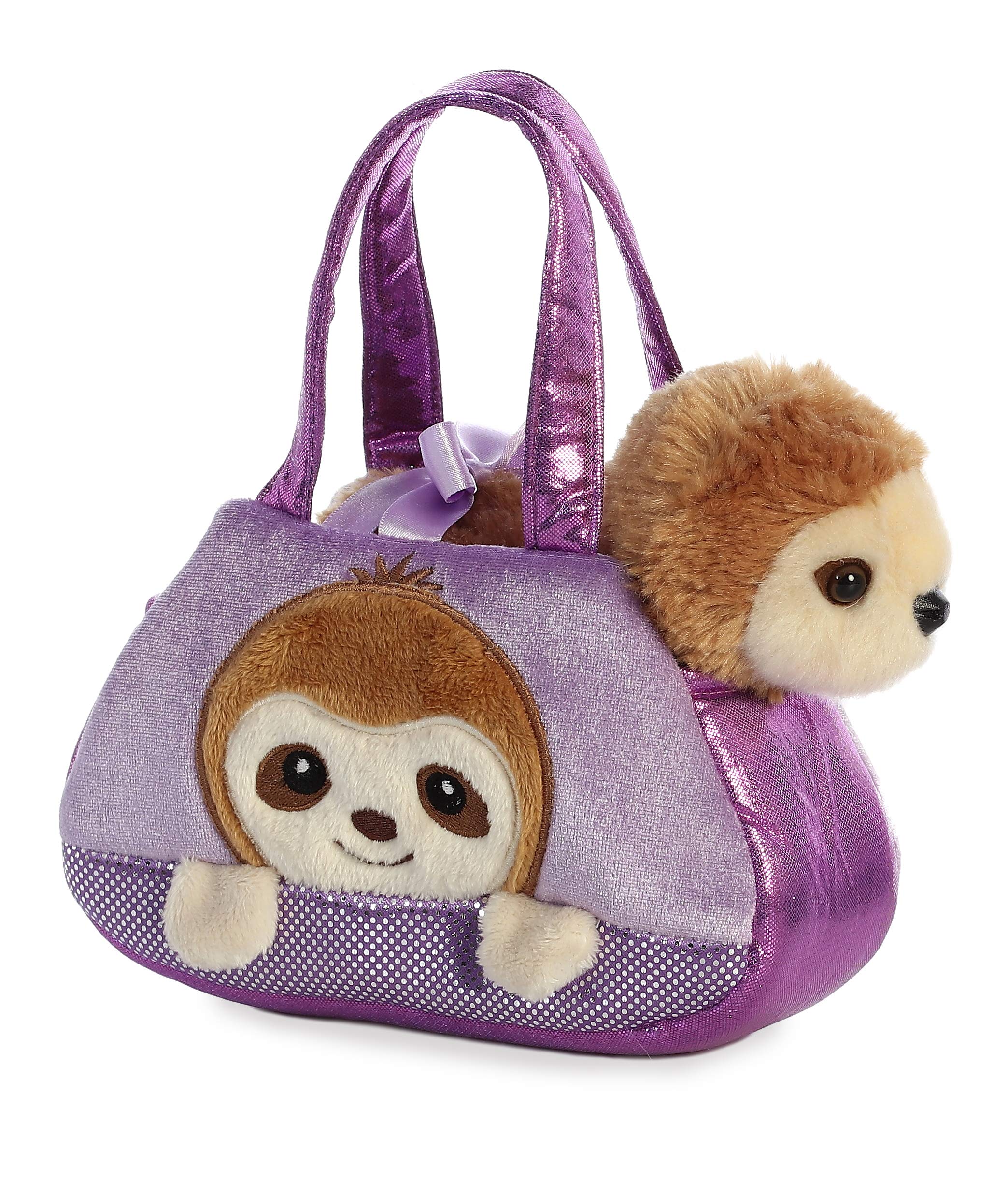 Aurora Fashionable Fancy Pals Peek-A-Boo Sloth Stuffed Animal - On-The-go Companions - Stylish Accessories - Multicolor 7 Inches