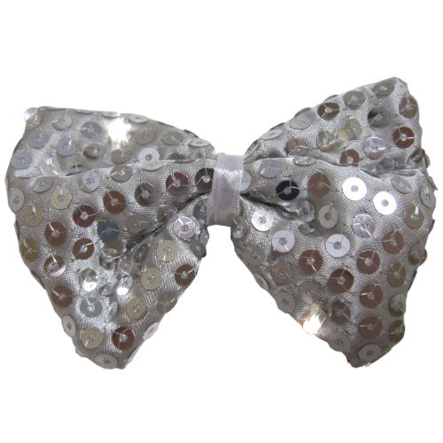 Jacobson Hat Company Men's Sequin Light-Up Bowtie, Silver, Adult