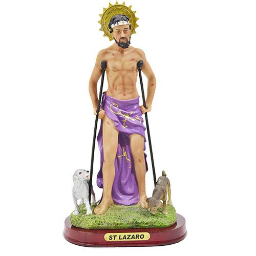 Santa Lazarus Estatua Saint St. Lazarus Statue Sculpture in Resin Home Decor Decoration(12 Inches)