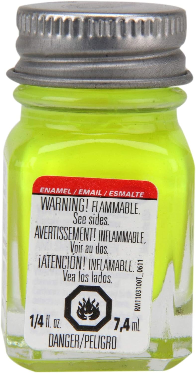 Testors Enamel Paint - Yellow Fluorescent, 1/4 oz bottle