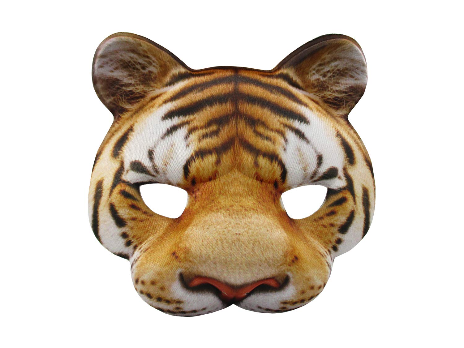 Tiger Half Mask Realistic Look Soft Foam Face Mask Halloween Costume Accessory