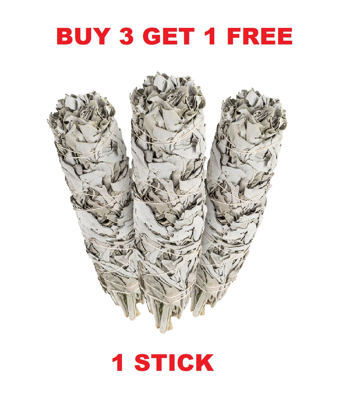 White Sage Smudge Stick, 4 Inches, Single