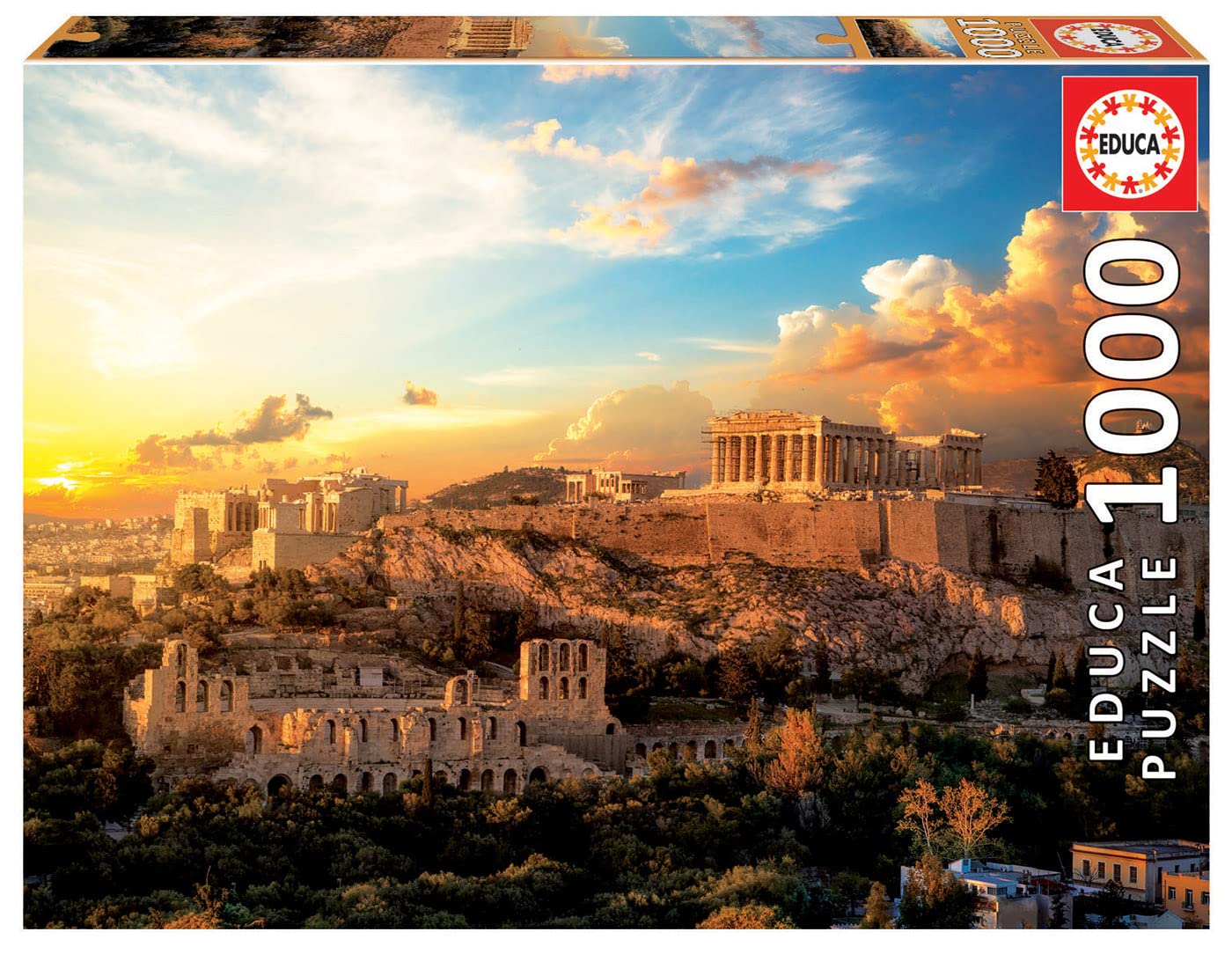 Educa - Acropolis of Athens - 1000 Piece Jigsaw Puzzle - Puzzle Glue Included 26.8" x 18.9"