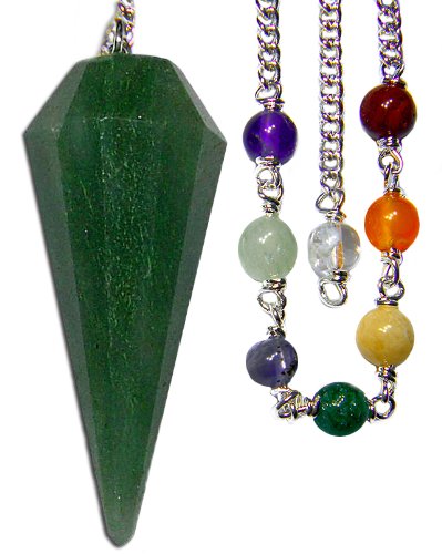 Starlinks Green Aventurine Chakra Pendulum with Satin Bag and Instruction Leaflet