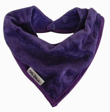 Silly Billyz Towel Bandana Bib, Purple, 0-2 Yrs