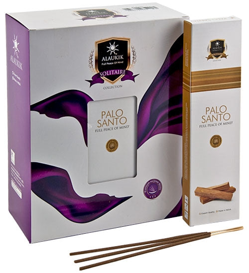 Alaukik Premium Incense Sticks Solitaire Collection Palo Santo - 50 grams (12-Pack)