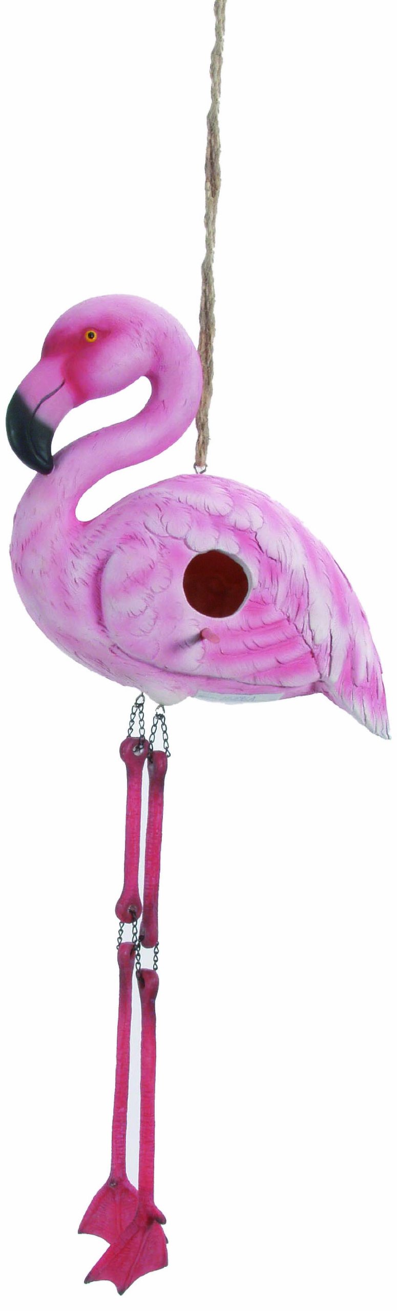 Spoontiques - Birdhouse - Garden Dcor - Decorative Bird House for Yard and Garden Decoration - Hanging Novelty Birdhouse for Outdoor Patio - Flamingo Birdhouse