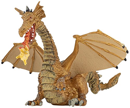 Papo Gold Dragon with Flame Figure