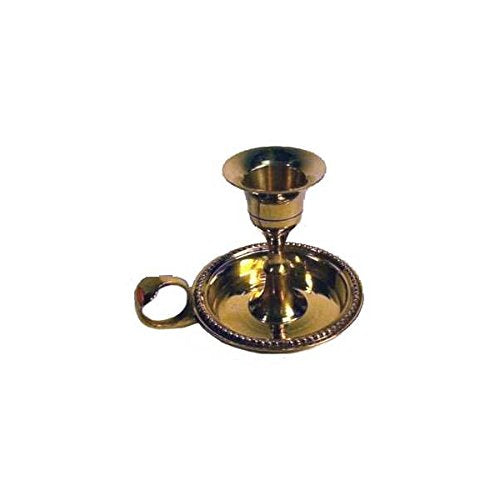 AzureGreen Brass Chamberstick Tapered Candle Holder