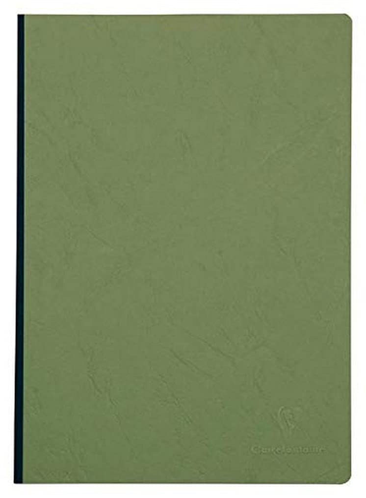 Clairefontaine Clothbound Notebook w/ elastic closure - Ruled  96 sheets - 8 1/4 x 11 3/4 - Green