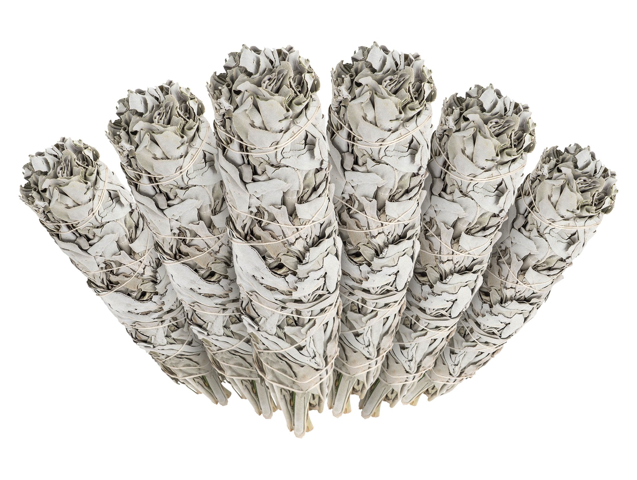 Incense Garden 6 Pack - California White Sage Smudge Sticks, Each Stick Approximately 4 Inches Long