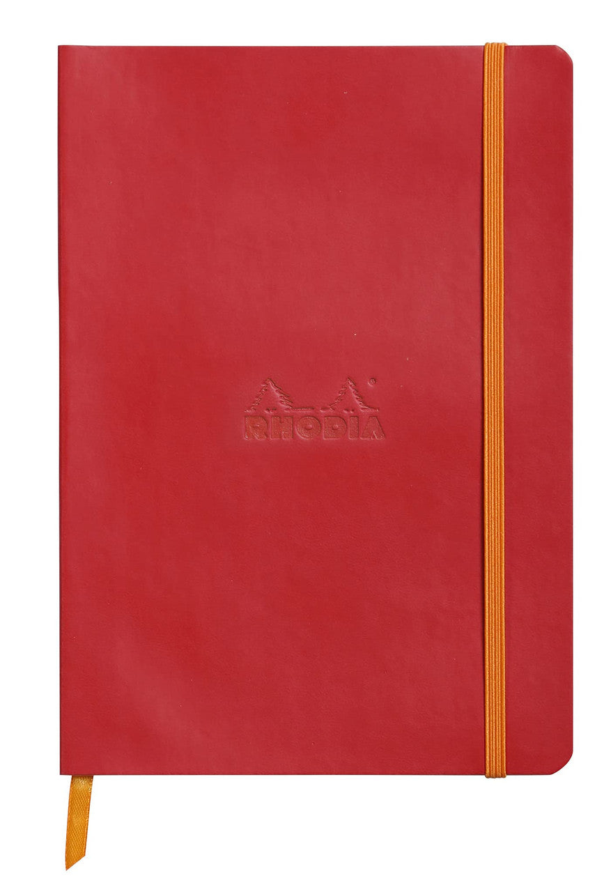 Carnet de notes Rhodia Rhodiarama SoftCover - 80 feuilles lignées - 6 x 8 1/4 - Couverture coquelicot