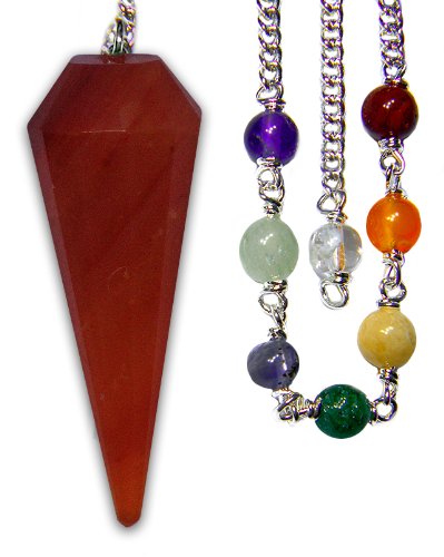 Starlinks Carnelian Chakra Pendulum with Satin Bag and Instruction Leaflet