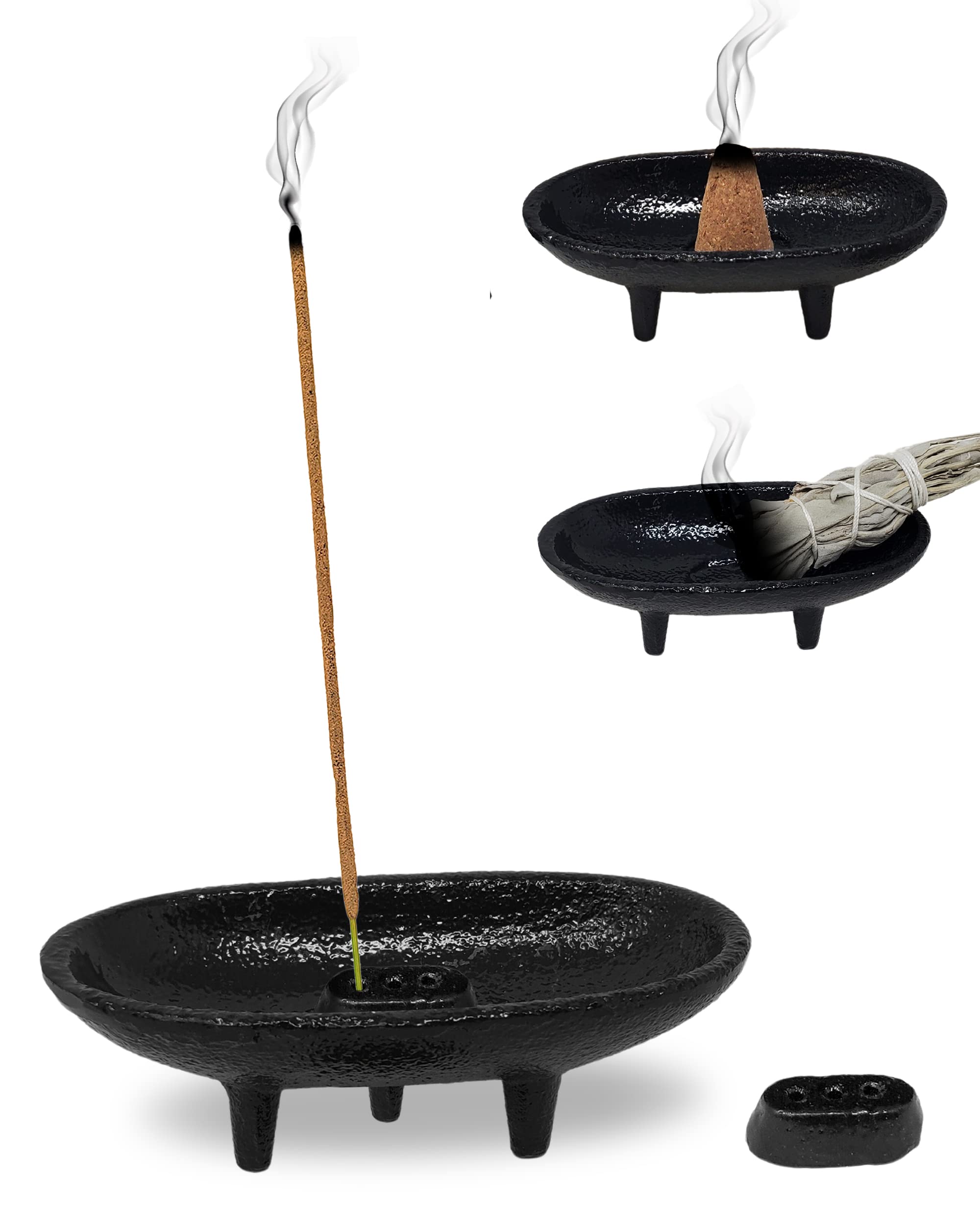 Cast Iron Incense Burner 4x2 Inch - Ideal for Smudging, Incense Burning, Rituals, Decoration