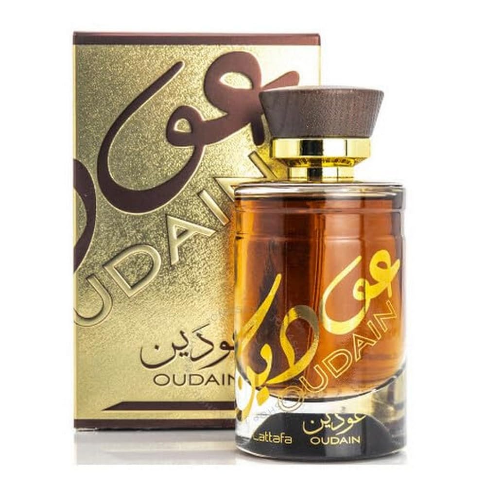 Lattafa Oudain Eau De Parfum Spray for Men, 3.4 Fl Oz (100 ml)