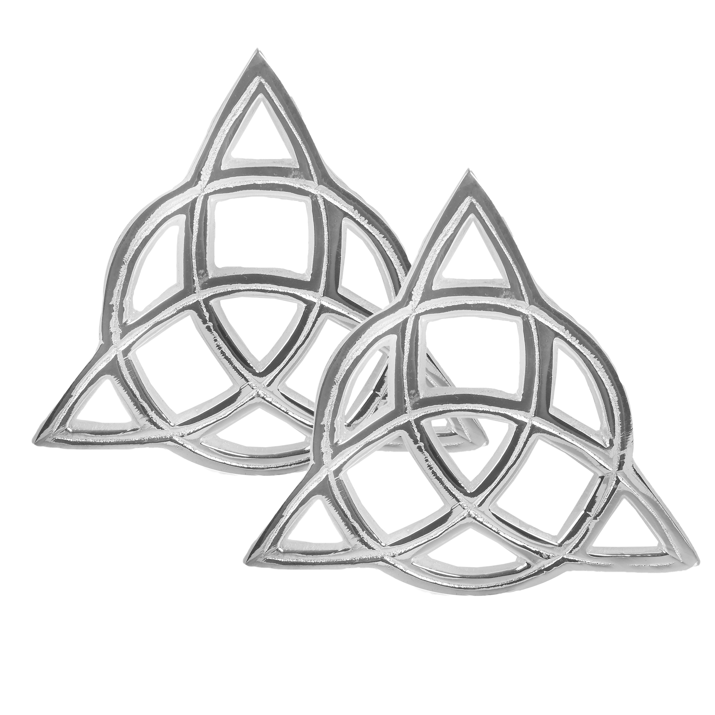 Carreau d'autel plaqué argent coupé - Paquet de 2 - 3 pouces (Triquetra)