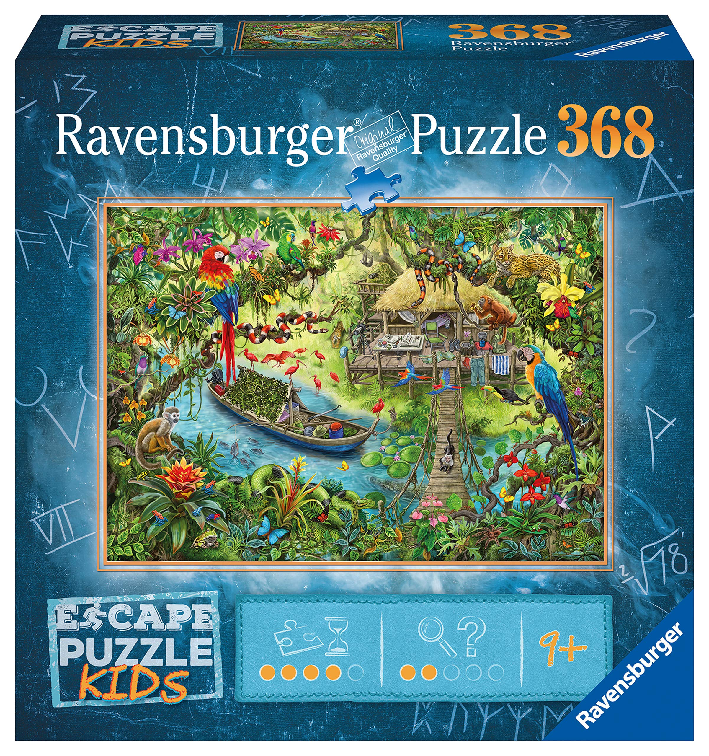 Ravensburger Escape Kids : Puzzle 368 pièces pour enfants Jungle Escape - 12934 - Chaque pièce est unique, les pièces s'assemblent parfaitement