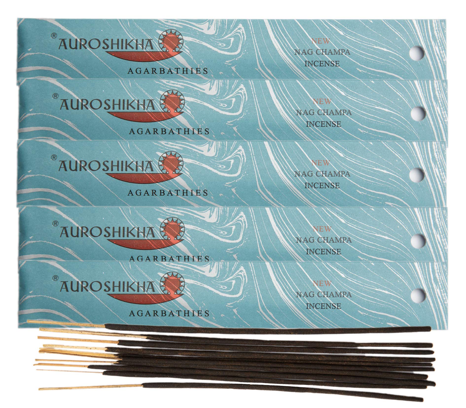 (5-Pack) Auroshikha Nag Champa Incense 10 Sticks