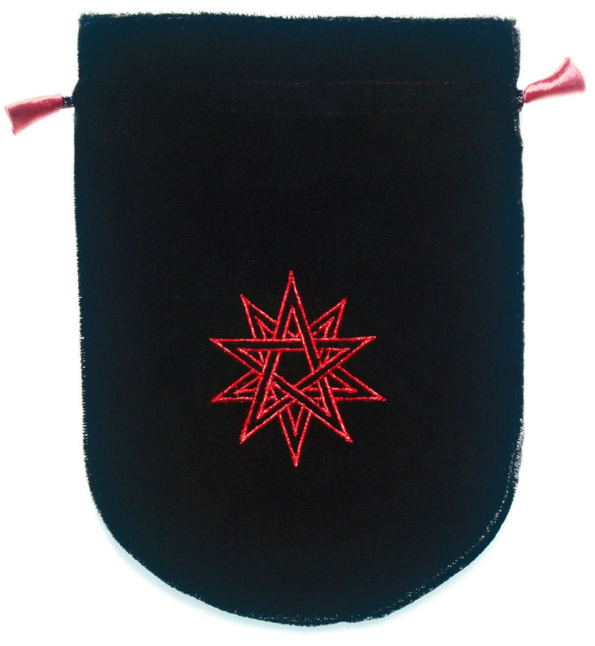 Bolsa de tarot con doble pentagrama de terciopelo negro de Eastgate Resource