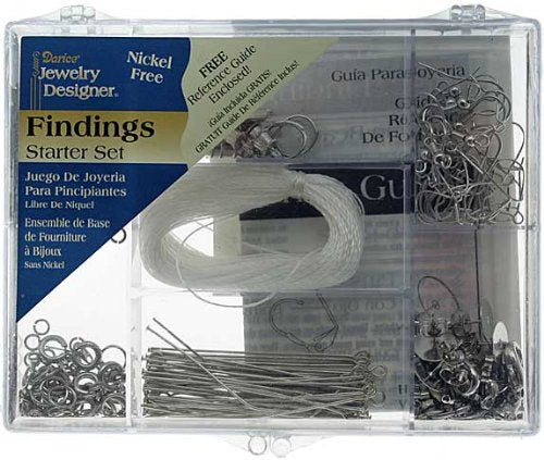 Darice Jewelery Designer 1972-08 Nickel Free Silver Finding Starter Kit in Clear Box