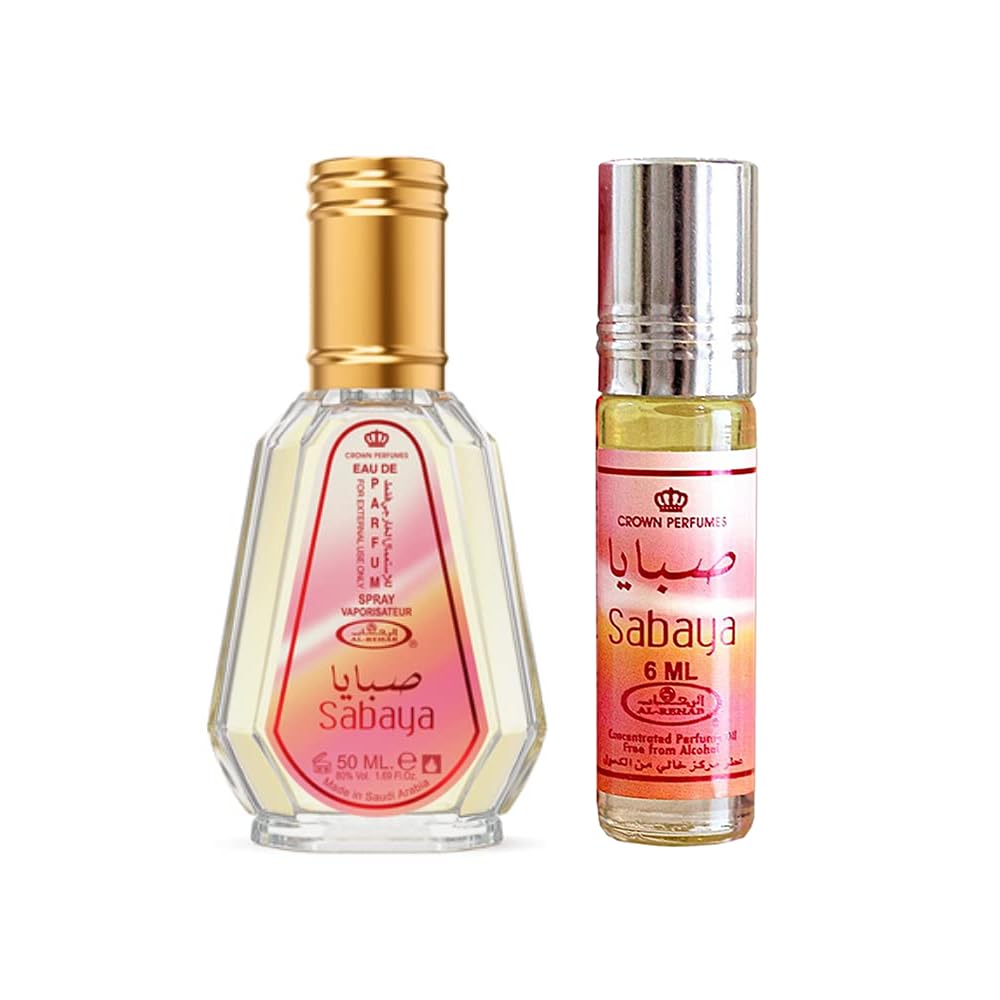 Coffret 2 pièces Al Rehab Sabaya (spray eau de parfum 1,7 oz + rollerball parfum concentré 0,20 oz)