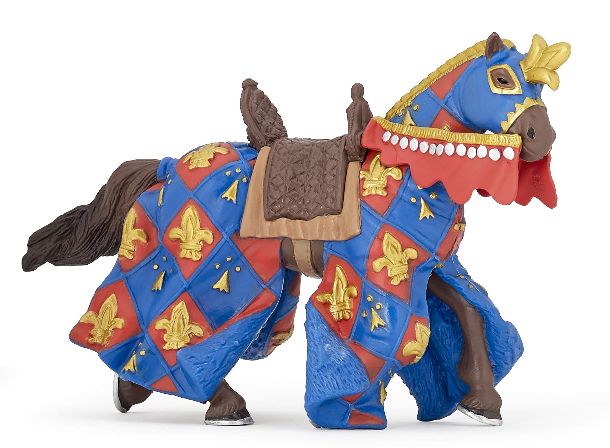 Papo Blue Fleur De LYS Horse Figure, Multicolor